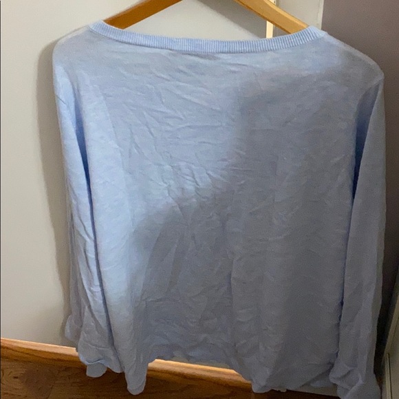 Light Blue Ruffle Cuff Sweater - Picture 3 of 4